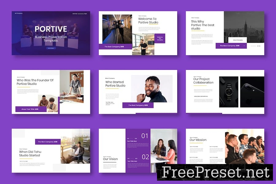 Portive - Business Google Slide Template XRRMYPK