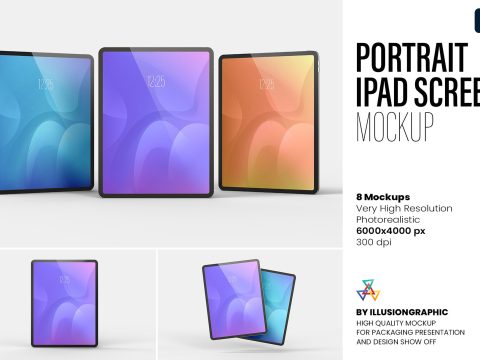 Portrait iPad Screen Mockup 8 views 10289253