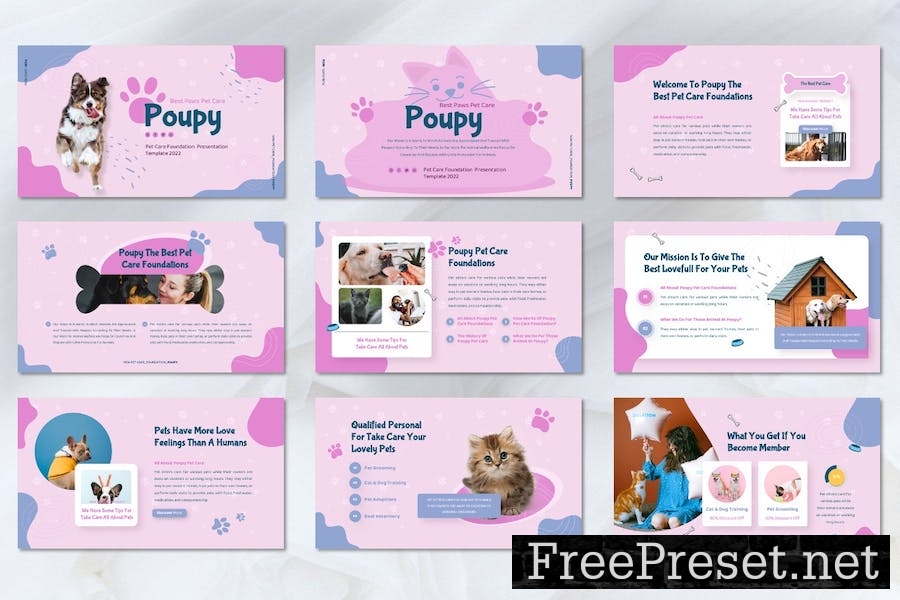 Poupy - Pet Care Googleslide Templates 66U3HWV