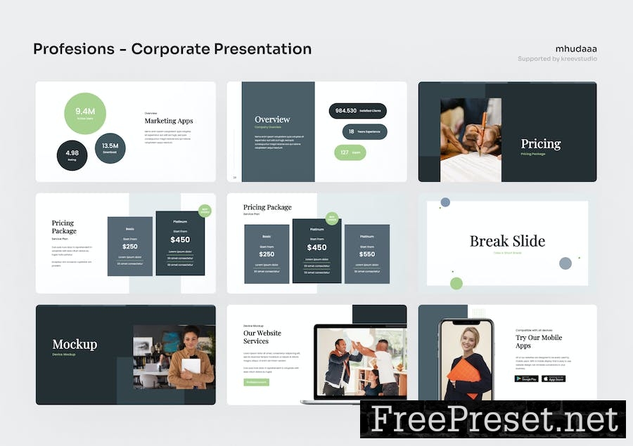 Profesions - Corporate Google Slides Presentation 9ER8JCF