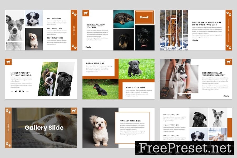 Puppy - Pet Shop Googlge Slides Template MPZ48E9