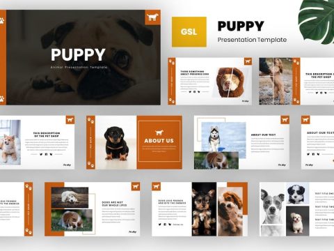 Puppy - Pet Shop Googlge Slides Template MPZ48E9