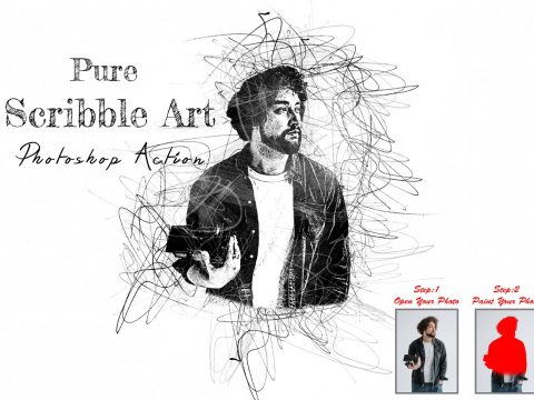 Pure Scribble Art Photoshop Action 10248432