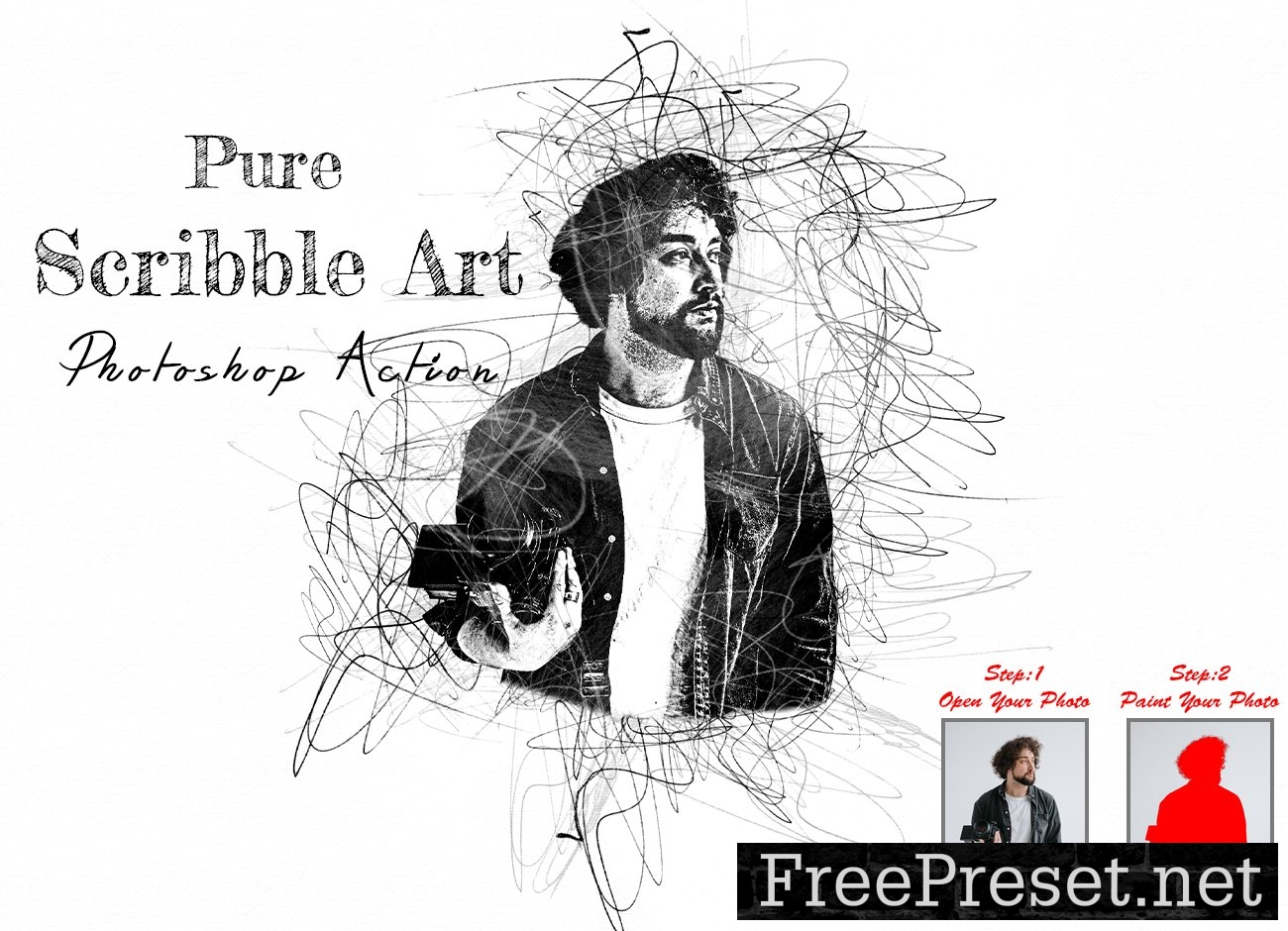 Pure Scribble Art Photoshop Action 10248432