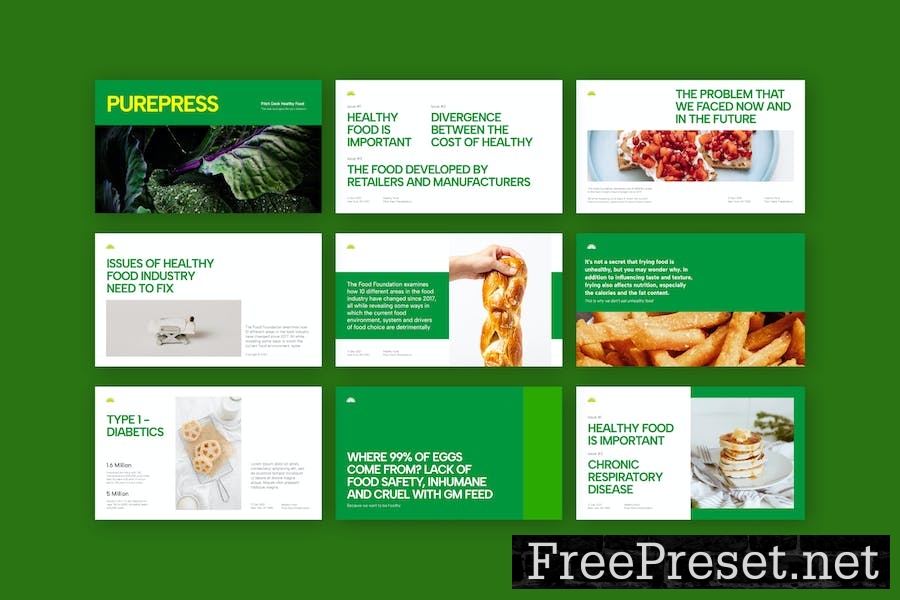 Purepress Green Minimalist Food Pitch Deck GSL JFV4U7M