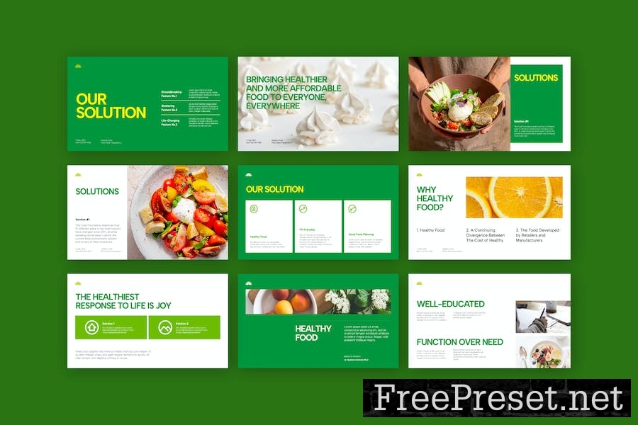 Purepress Green Minimalist Food Pitch Deck GSL JFV4U7M