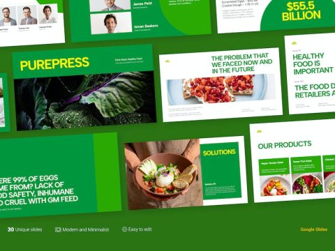 Purepress Green Minimalist Food Pitch Deck GSL JFV4U7M