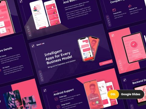 Qeatone - Mobile App & SAAS Google Slides Template R4EMFKC