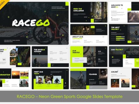 Racego - Neon Green Sports Google Slides Template