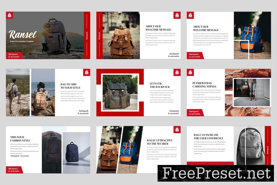 Ransel - Bag Google Slides Template V3M5ZBF