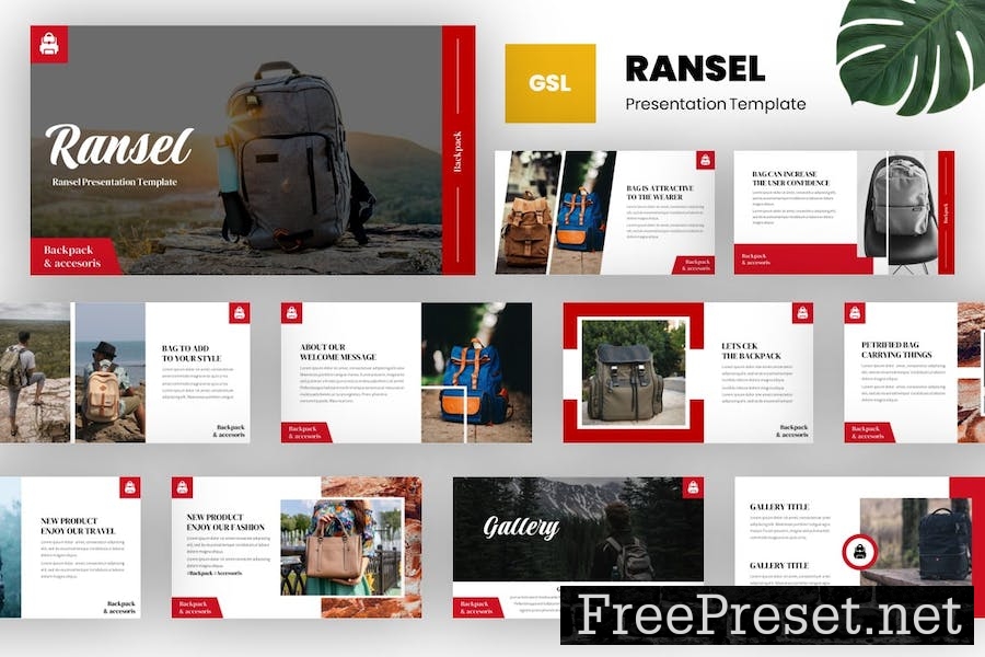 Ransel - Bag Google Slides Template V3M5ZBF