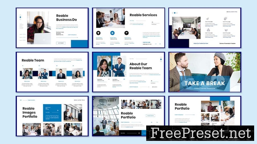 Reable Business Presentation Google Slide Template WAN42K7