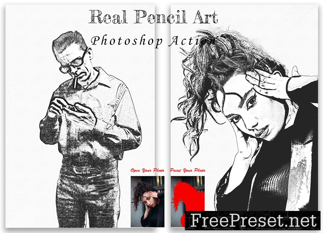Real Pencil Art Photoshop Action 10268124