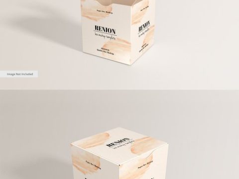 Rectangular cosmetic product paper box branding mockup