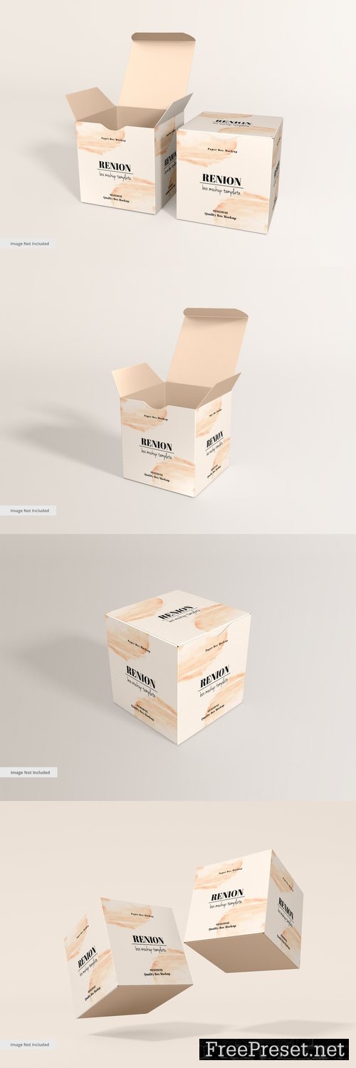 Rectangular cosmetic product paper box branding mockup