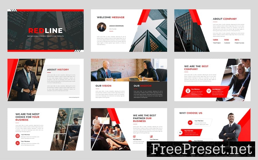 REDLINE - Multipurpose Business Google Slide 7D2RR9U