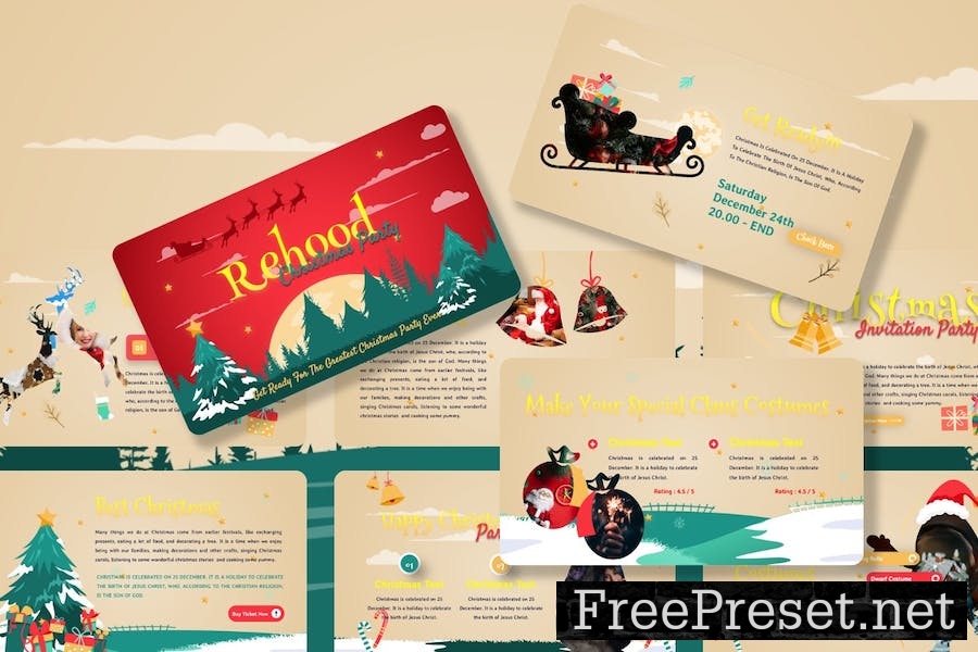 Rehood - Christmas Party Googleslide Template EN82XFK