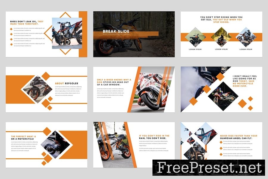 Repsoler Motorcycle Racing Google Slides Template Z4E3R6H