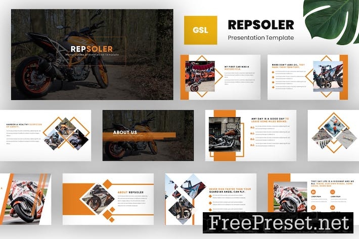 Repsoler Motorcycle Racing Google Slides Template Z4E3R6H