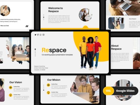 Respace - Coworking Space Google Slides Template