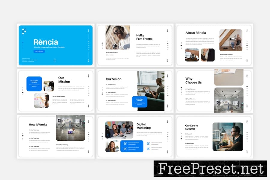 Rència - Advertising Agency Google Slides WSDLFGE