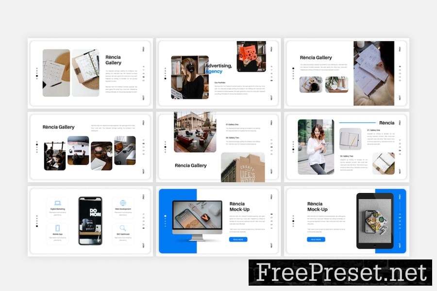 Rència - Advertising Agency Google Slides WSDLFGE