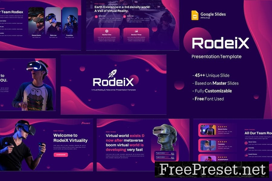 Rodeix - Virtual Reality & Metaverse Google Slides 3Z54YZZ