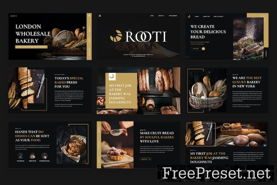 ROOTI - Bakery & Pastry Google Slides Template XKU8H7M