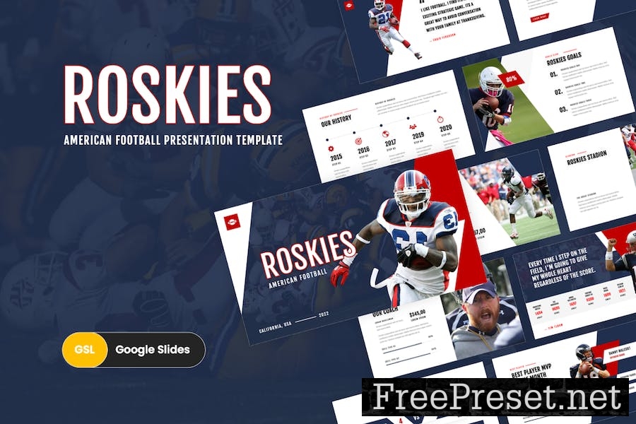 Roskies - American Football Google Slides Template GWX4UFJ