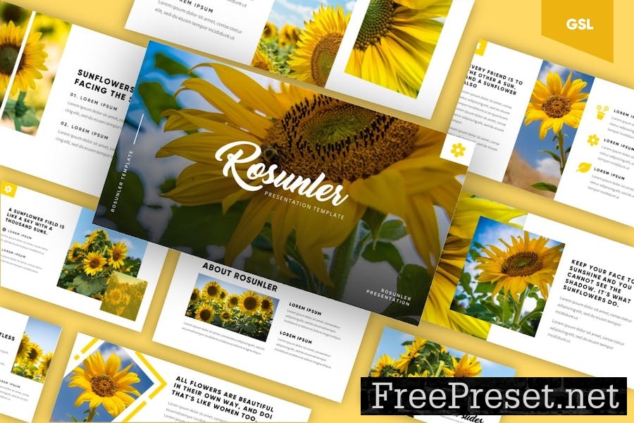 Rosunle Minimalism Tropical Google Slides Template