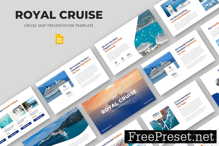 Royal Cruise - Cruise Ship Google Slide Template 5JWMBFP