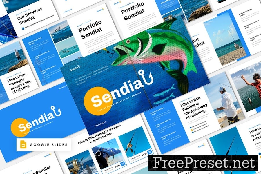 Sendiat - Fishing Club Google Slides Template Y2RTZ7T