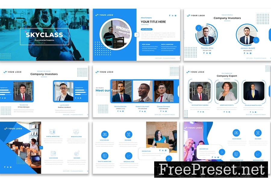 SKYCLASS Business Google Slides Template H5HXX3J