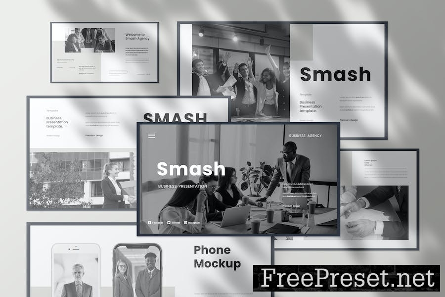 Smash Business Presentation Google Slide Template FK2VS85