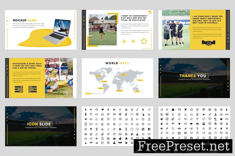 Soccer & Football Club Google Slides Template DT28UPQ