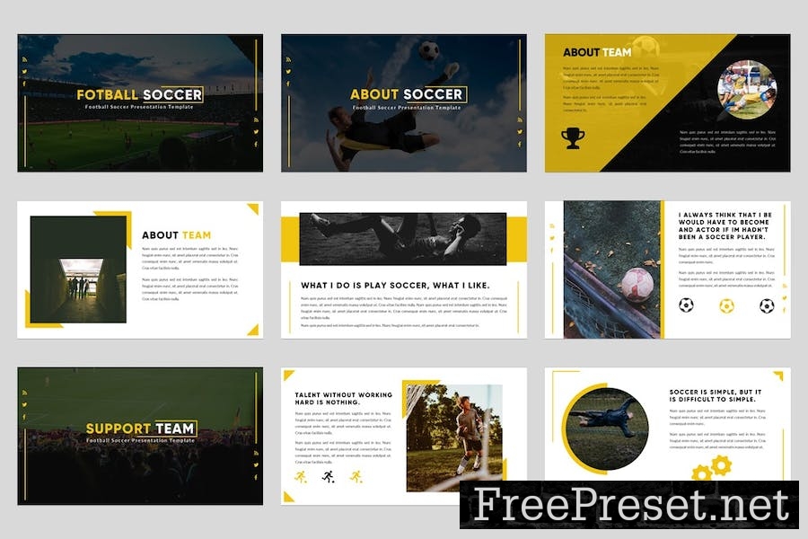 Soccer & Football Club Google Slides Template DT28UPQ