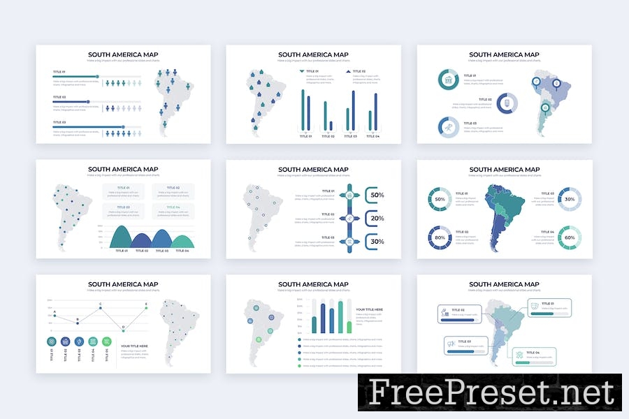 South America Map Google Slides Infographics R58HSG9