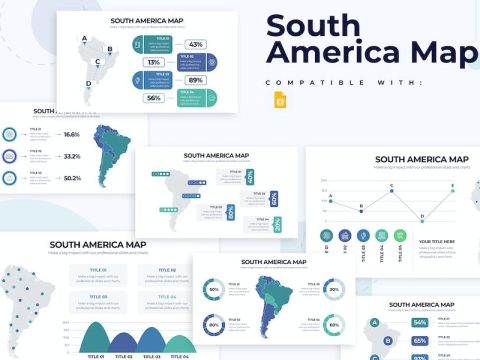 South America Map Google Slides Infographics R58HSG9