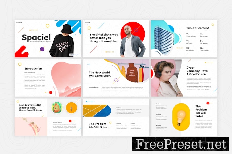 Spaciel - Creative Pitch Deck Google Slides Templa TKLM7N8