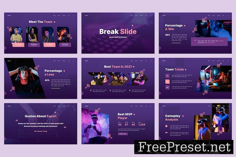 Sparkz - Esport & Gaming Google Slides Template 5RKDETK