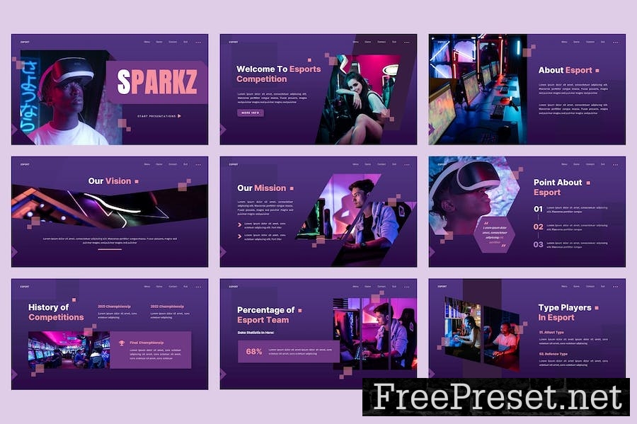 Sparkz - Esport & Gaming Google Slides Template 5RKDETK