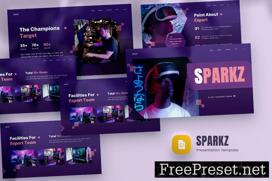 Sparkz - Esport & Gaming Google Slides Template 5RKDETK