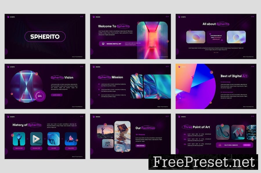 Spherito - NFT Creative Art Google Slides Template ND8AWV2