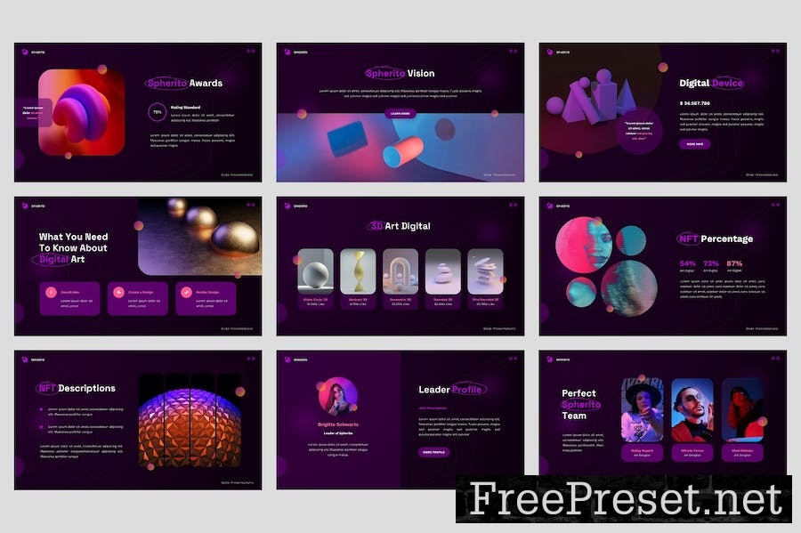 Spherito - NFT Creative Art Google Slides Template ND8AWV2