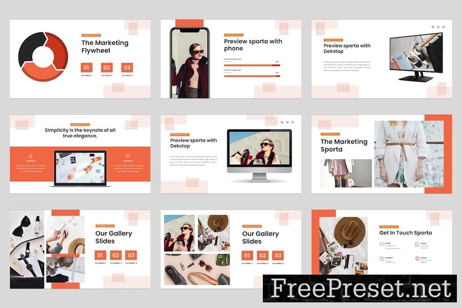 Sporta - Fashion Google Slides Template 7XGA29T