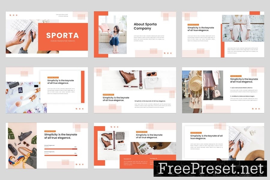 Sporta - Fashion Google Slides Template 7XGA29T