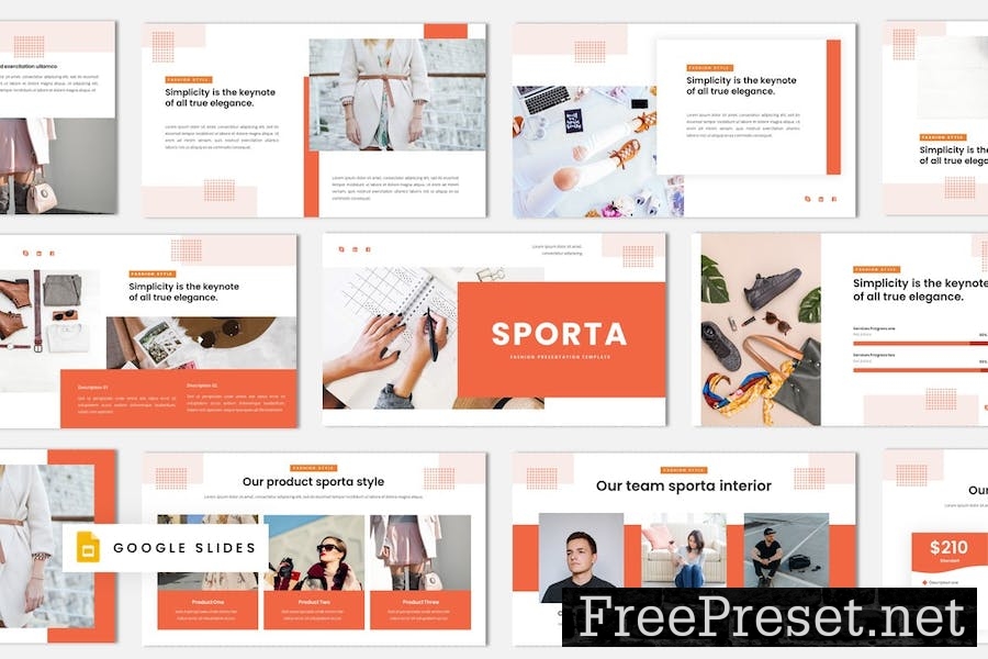 Sporta - Fashion Google Slides Template 7XGA29T