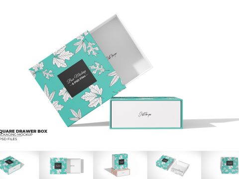 Square Sliding/Drawer Box Mockup 10308051