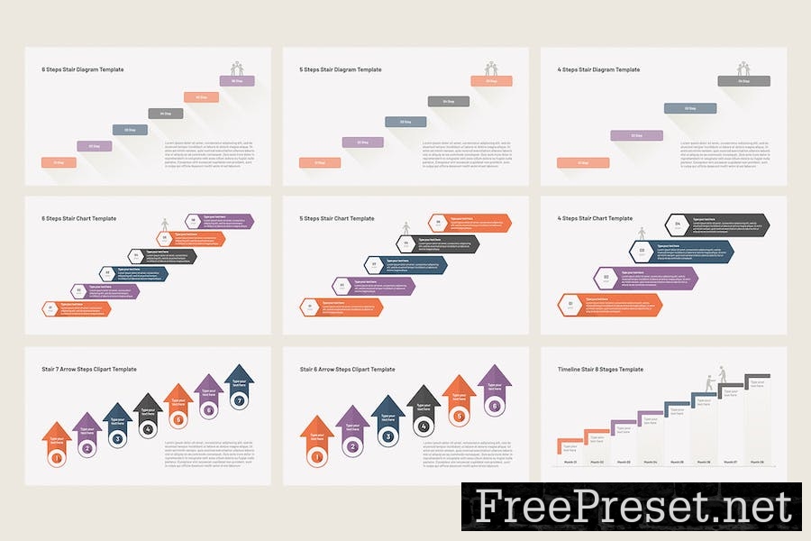 Stair Diagram Templates for Google Slides 84JJBKF