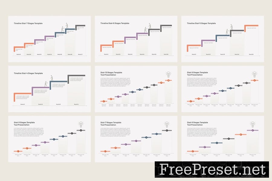 Stair Diagram Templates for Google Slides 84JJBKF